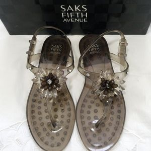 Saks Fifth Avenue jelly sandal beaded size 6